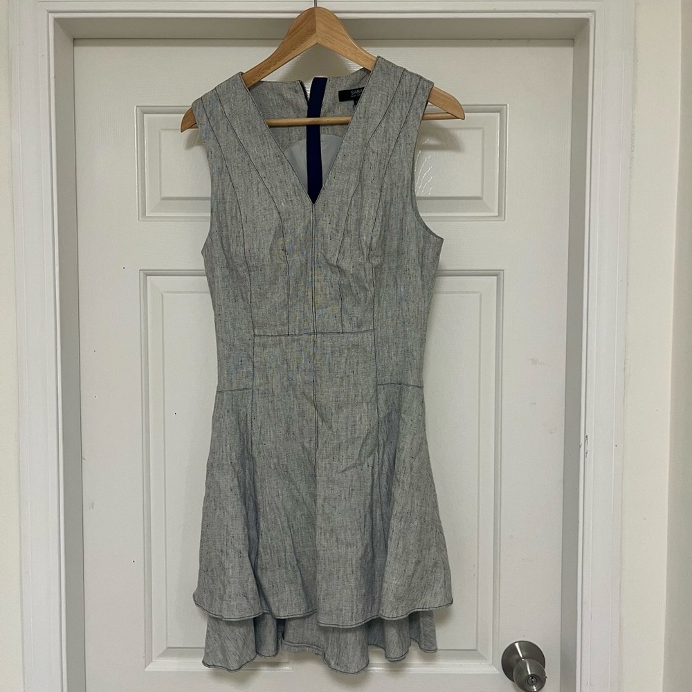 Saba Grey Linen Sleeveless Dress (New!)